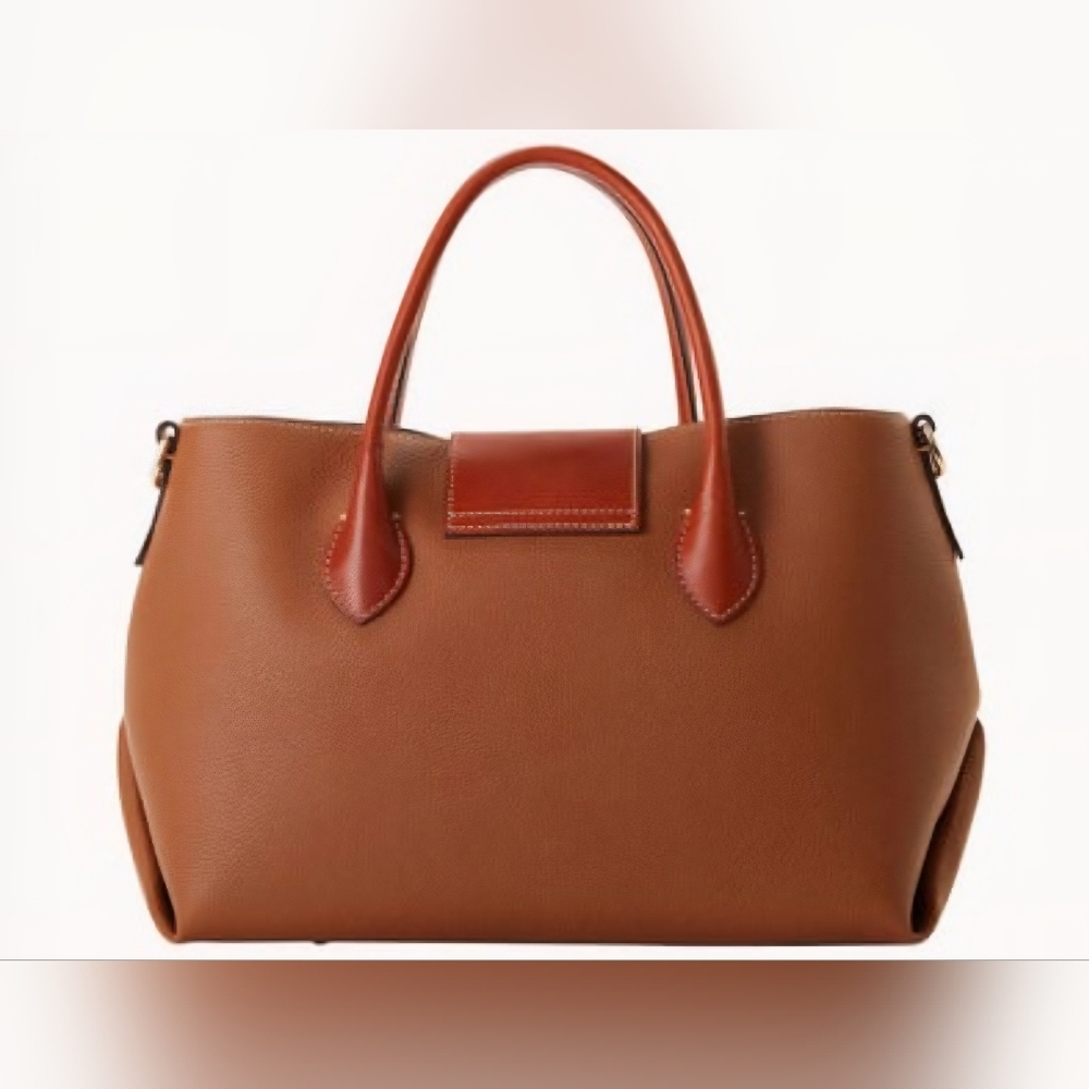 NWT Dooney & Bourke Pebble Grain Leather Handle Tote 30: Caramel Color - Picture 3 of 15